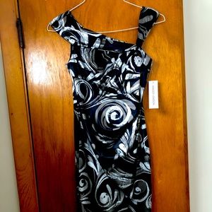 Black and Silver Mid Length Dress